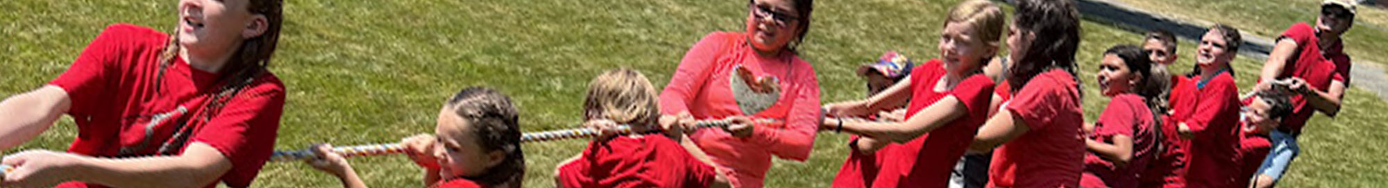 Students playing tug of war